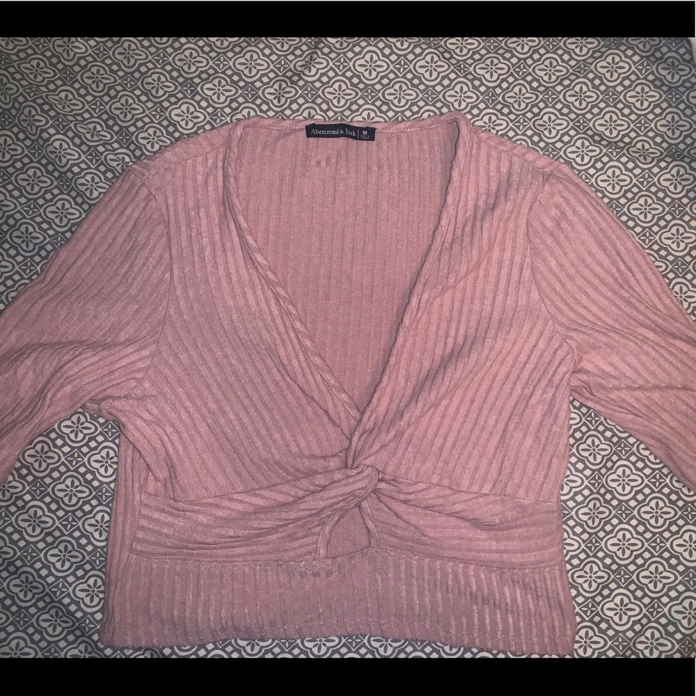 Pink knotted sweater